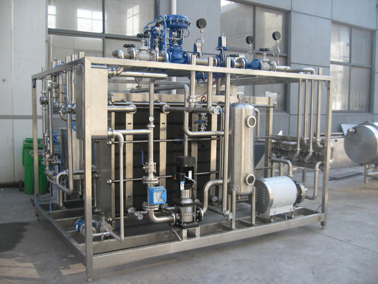 500L Small Pasteurizer Machine With PLC CIP For Milk / Yogurt / Fruit Juice Processing Line SUS304/316