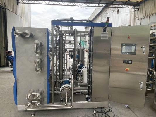 Effizienter und einfach zu bedienender UHT-Sterilisator für Fruchtsaft-/Bierverarbeitungslinie kundenspezifisch 500-20000L/H Tubular Sterilisationsgerät SUS304/316