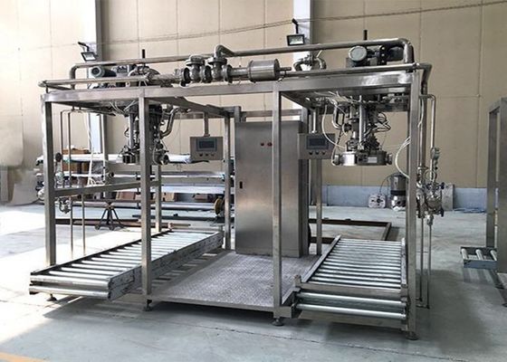 SUS304/316 Einkopf- oder Doppelkopf-Aseptik-Füllmaschine für 1-220L-Aseptik-Taschenöl/Joghurt/Sauce-Füllmaschine mit PLC