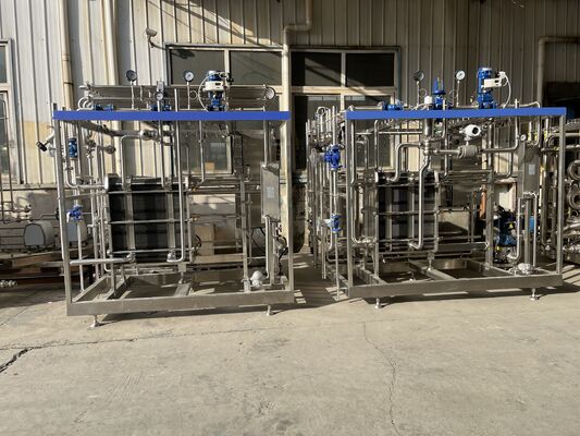 500L Kleine Pasteurisiermaschine mit SPS CIP für Milch / Joghurt / Fruchtsaftverarbeitungsanlage SUS304/316